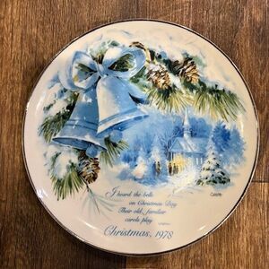 1978 Christmas Commemorative Plate American Greetings C.M. Paula Japan
